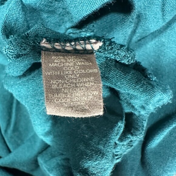 Fossil Top Womens Medium Green Cotton Knit Short Cuffed Sleeve Pullover - Picture 5 of 7